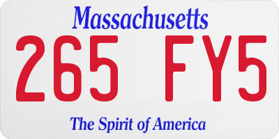 MA license plate 265FY5