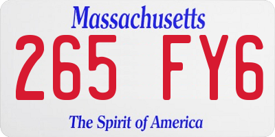 MA license plate 265FY6