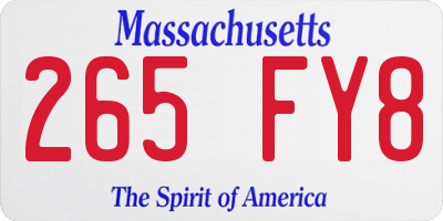 MA license plate 265FY8