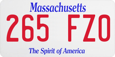 MA license plate 265FZ0
