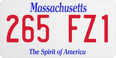 MA license plate 265FZ1