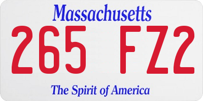 MA license plate 265FZ2
