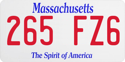 MA license plate 265FZ6