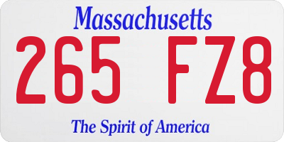 MA license plate 265FZ8