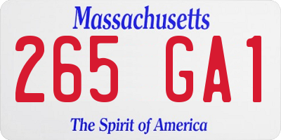 MA license plate 265GA1