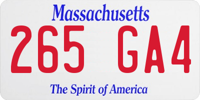 MA license plate 265GA4