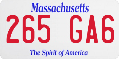 MA license plate 265GA6
