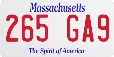 MA license plate 265GA9