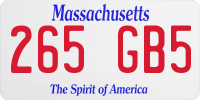 MA license plate 265GB5