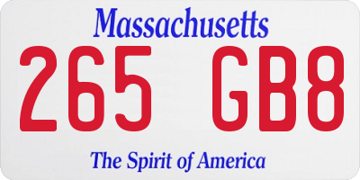 MA license plate 265GB8