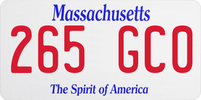 MA license plate 265GC0