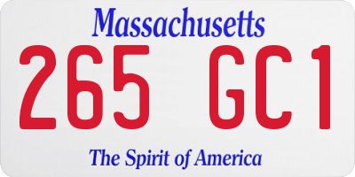 MA license plate 265GC1