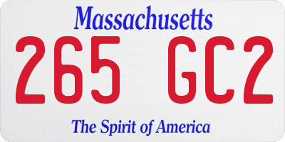 MA license plate 265GC2