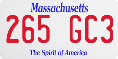 MA license plate 265GC3