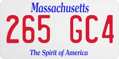 MA license plate 265GC4