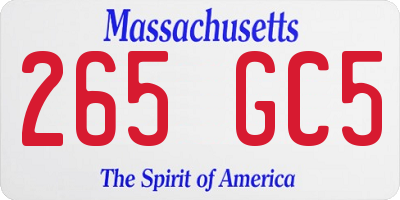 MA license plate 265GC5