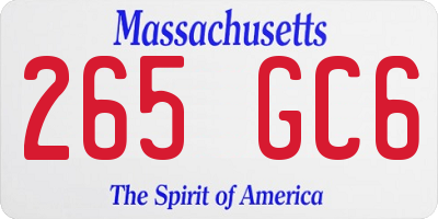 MA license plate 265GC6