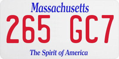 MA license plate 265GC7