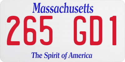MA license plate 265GD1