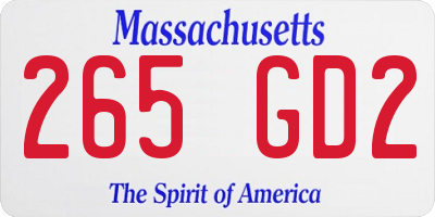 MA license plate 265GD2