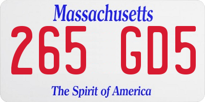 MA license plate 265GD5