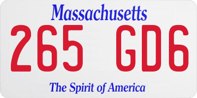 MA license plate 265GD6