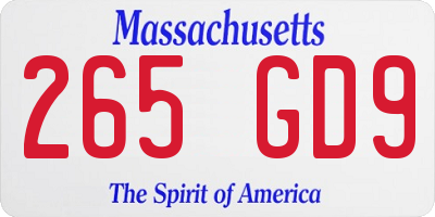 MA license plate 265GD9
