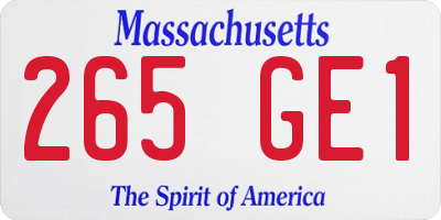 MA license plate 265GE1