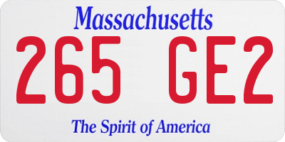 MA license plate 265GE2