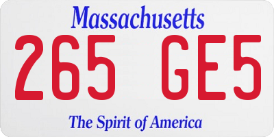 MA license plate 265GE5