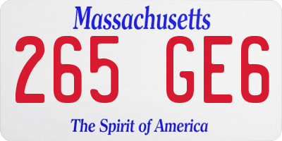 MA license plate 265GE6