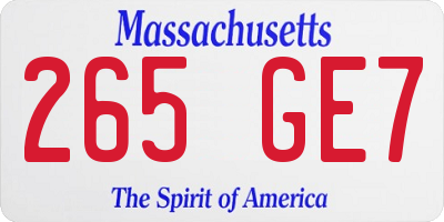 MA license plate 265GE7