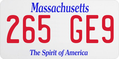 MA license plate 265GE9