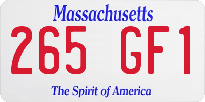 MA license plate 265GF1