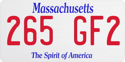 MA license plate 265GF2