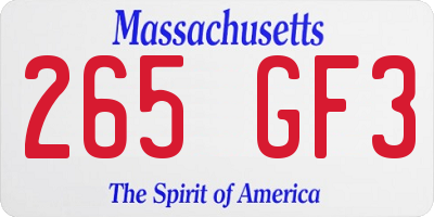 MA license plate 265GF3