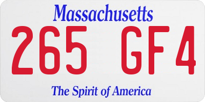 MA license plate 265GF4