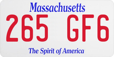 MA license plate 265GF6
