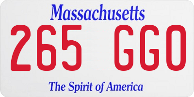 MA license plate 265GG0