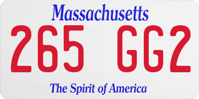 MA license plate 265GG2