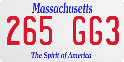 MA license plate 265GG3