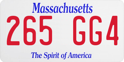 MA license plate 265GG4