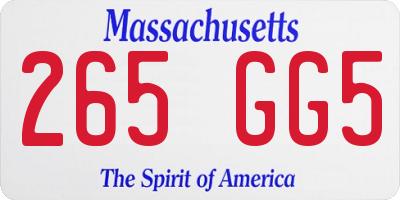 MA license plate 265GG5