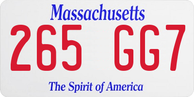 MA license plate 265GG7
