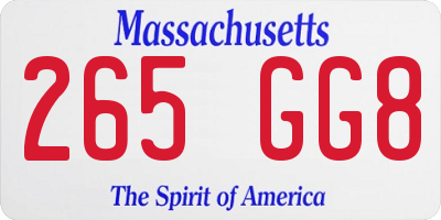 MA license plate 265GG8