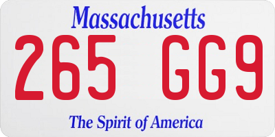 MA license plate 265GG9