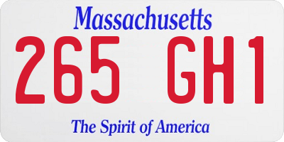 MA license plate 265GH1