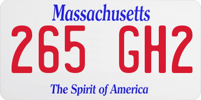 MA license plate 265GH2