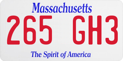 MA license plate 265GH3