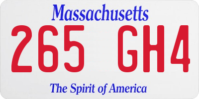 MA license plate 265GH4